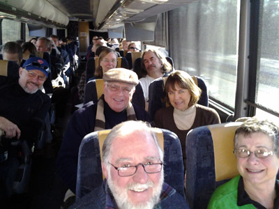 The Sustainable Living List was used to organize the UCWC contingent on a West Chester bus trip (organized by Dianne Herrin) to the February 17, 2013 Climate Forward Rally in DC. Eileen Kelly-Meyer took this photo.
